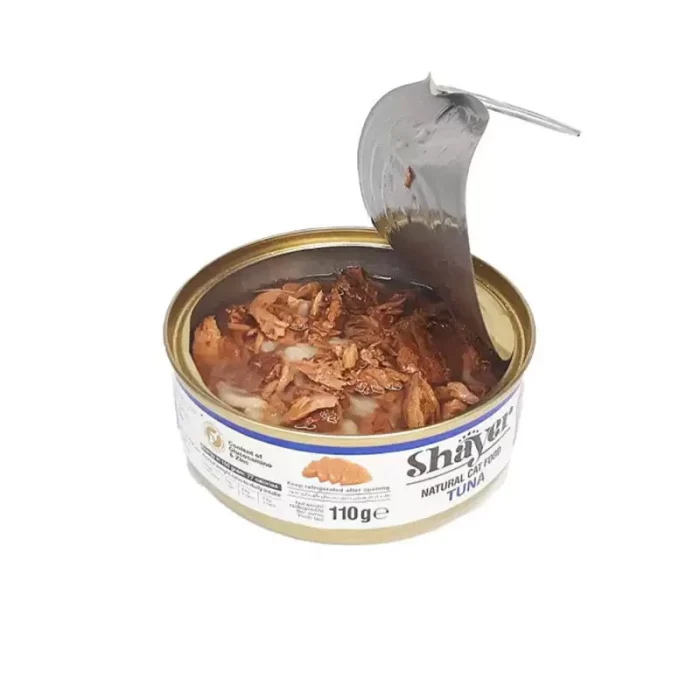 کنسرو نچرال غذای گربه با طعم ماهی تن شایر Shayer Natural With Tuna وزن 110 گرم