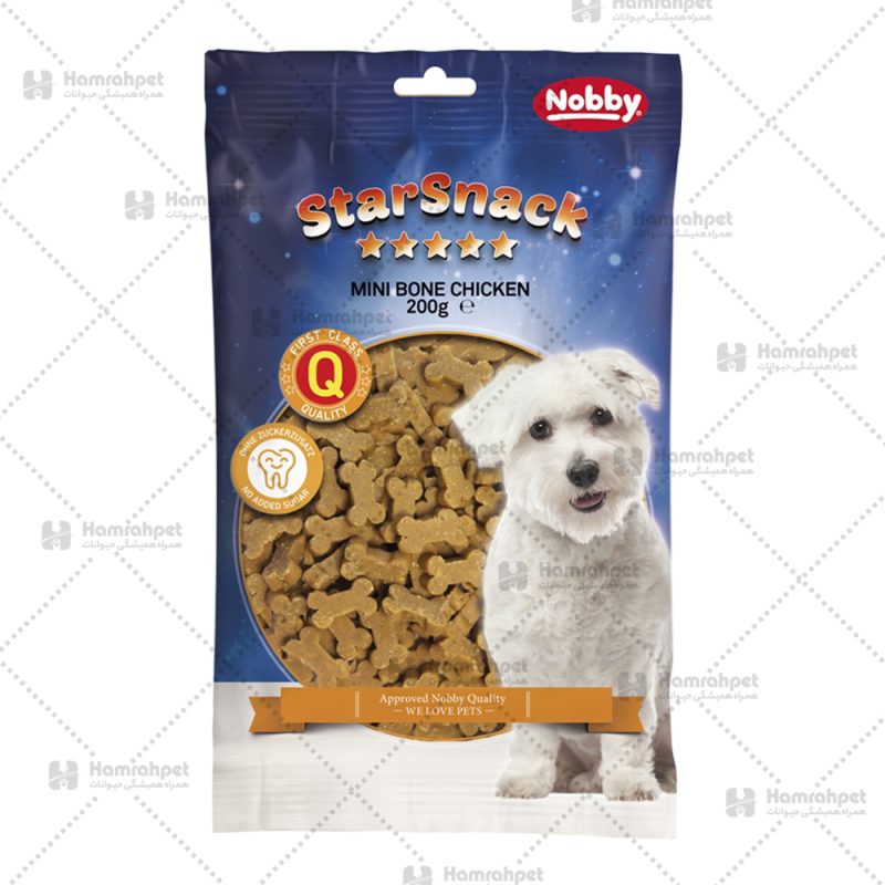  تشویقی سگ نوبی مدل mini bone chicken وزن 200 گرم