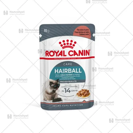 پوچ گربه رویال کنین مدل هربال Hairball Care با وزن ۸۵ گرم