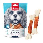 تشویقی سگ ونپی با طعم مرغ و کلسیم وزن 100 گرم | Dog Treat Wanpy Chicken Jerky & Calcium Bone Wrap 100 g