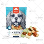 تشویقی سگ ونپی مرغ و بیسکوئیت مدل وزن 100 گرم | Dog Wanpy Chicken Jerky And Biscuit 100 gr