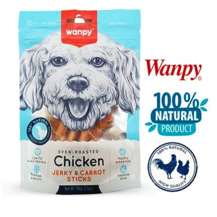 تشویقی سگ ونپی مرغ و بیسکوئیت مدل وزن 100 گرم | Dog Wanpy Chicken Jerky And Biscuit 100 gr