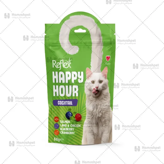 تشویقی گربه رفلکس با طعم مخلوط ۶۰ گرم – Reflex Happy Hour Cocktail Cat Treat 60g