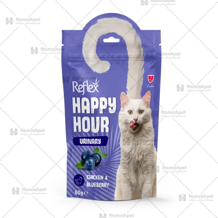 تشویقی گربه رفلکس با طعم سالمون و کرن‌بری ۶۰ گرم | Reflex Happy Hour Healthy Bones Cat Treat Salmon & Cranberry 60g
