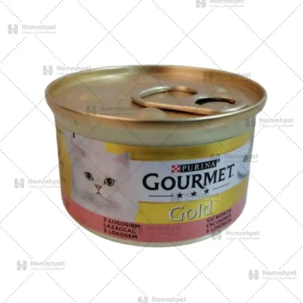 کنسرو گربه پته گورمت با طعم سالمون Gourmet Gold With Salmon وزن 85 گرم( آلمانی)