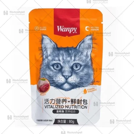 پوچ گربه ونپی مدل Tuna and Chicken وزن 80 گرم