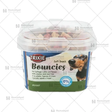 تشویقی سگ تریکسی با طعم بره و سیرابی Trixie Bouncies وزن 140 گرم
