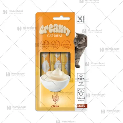 بستنی گربه ام پت با طعم مرغ M-Pets Creamy Treat With Chicken بسته 4 عددی