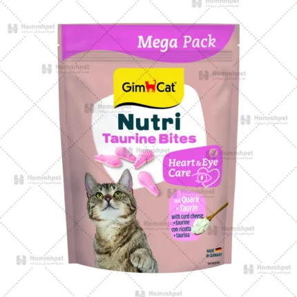 قرص تشویقی گربه جیم کت تائورین طعم پنیر GimCat Nutri Taurin Bits with Curd Cheese