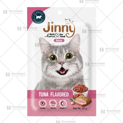 تشویقی گربه جرهای جینی با طعم ماهی تن JerHigh Jinny Cat Treat With Tuna وزن 35 گرم