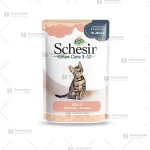 پوچ بچه گربه شسیر با طعم مرغ در ژله Schesir Kitten Care Chicken In Jelly وزن 85 گرم