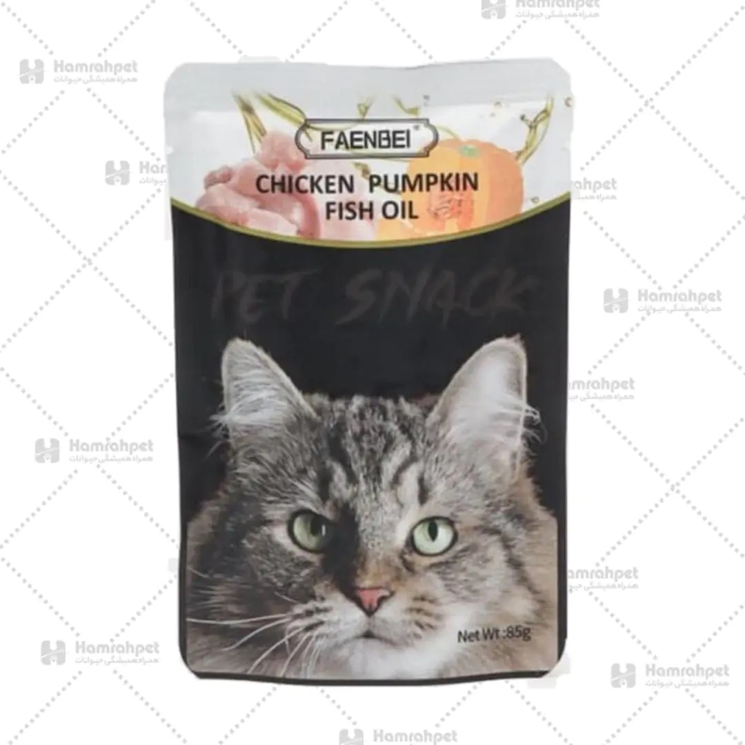 پوچ گربه فنبی طعم مرغ، کدوتنبل و روغن ماهی 85 گرم